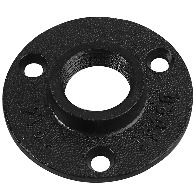 Aluminium alloy pipe black fitting 3 holes floor flange for home furniture