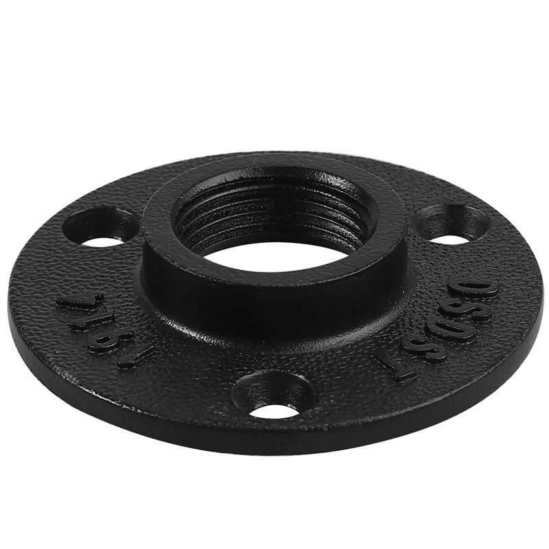 Black Aluminium Alloy Pipe Fitting 3-Hole Floor Flange Home