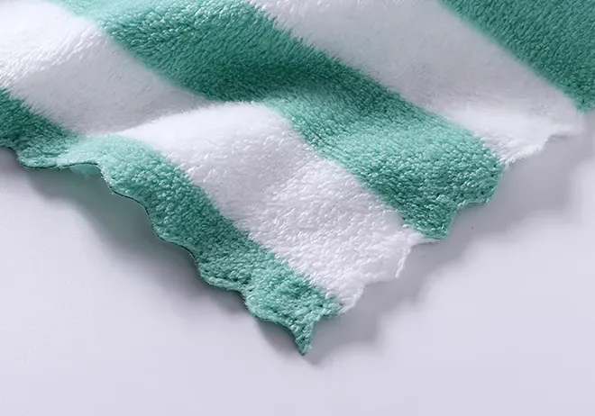 Top Quality Green Stripe microfiber Face Towel polyamide Bath gift set christmas Towel set
