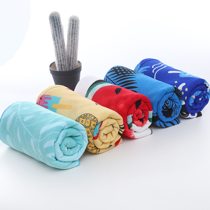 Hebei factory wholesale custom soft velour 80% polyester 20% polyamide microfiber beach towel