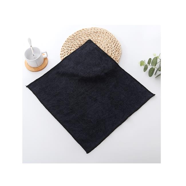 Wholesale Premium Polyester Car Kitchen super absorbent Household Wrap Knitted small Microfiber Cleaning Cloth black Towe c