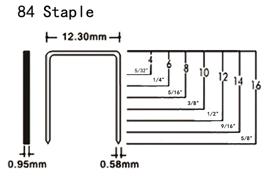 21 Gauge 1/2 Inch Crown 84 Series Fine Wire Staple - Baoding Yongweichangsheng Metal Produce Co., Ltd.|Precision Durability&Customization