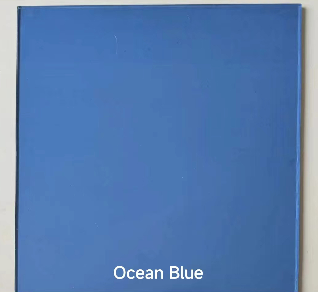 dark blue reflective glass