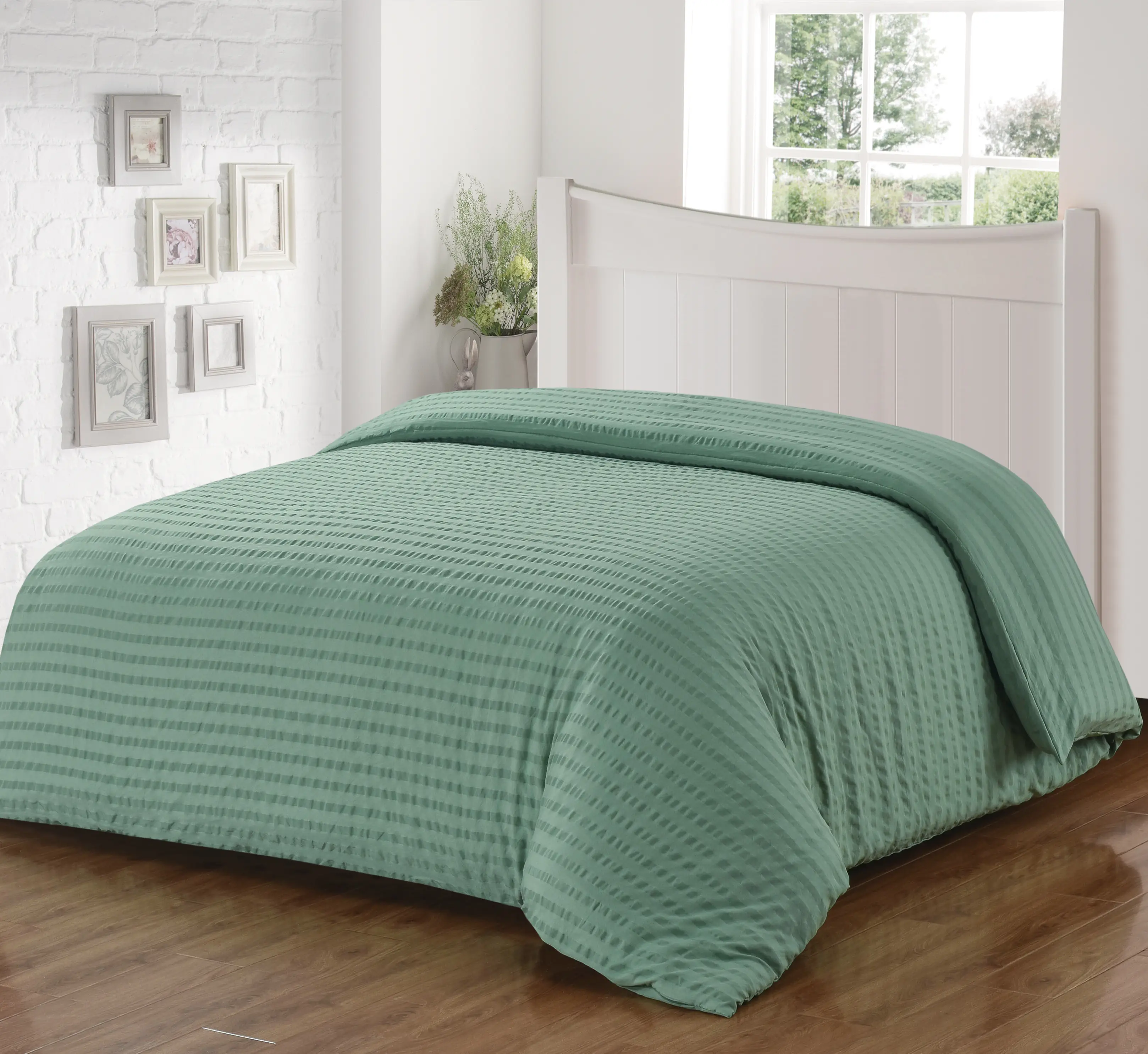 Microfiber Seersucker Bedding Set & Duvet Cover, Breathable