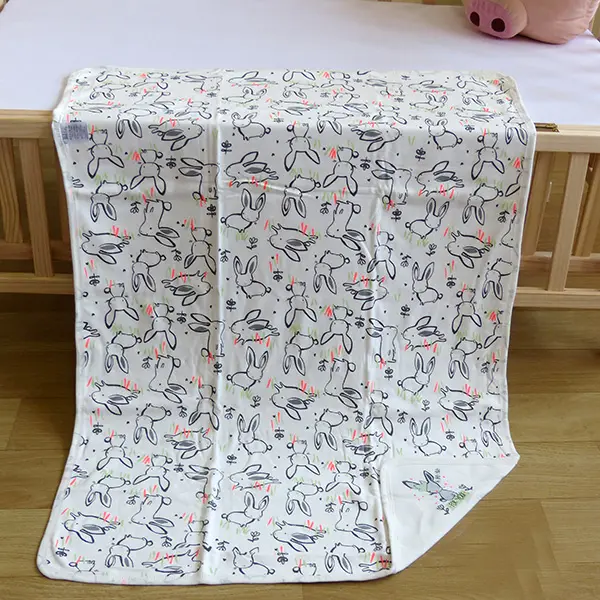 100% cotton baby double layer blanket made of interlock fabric