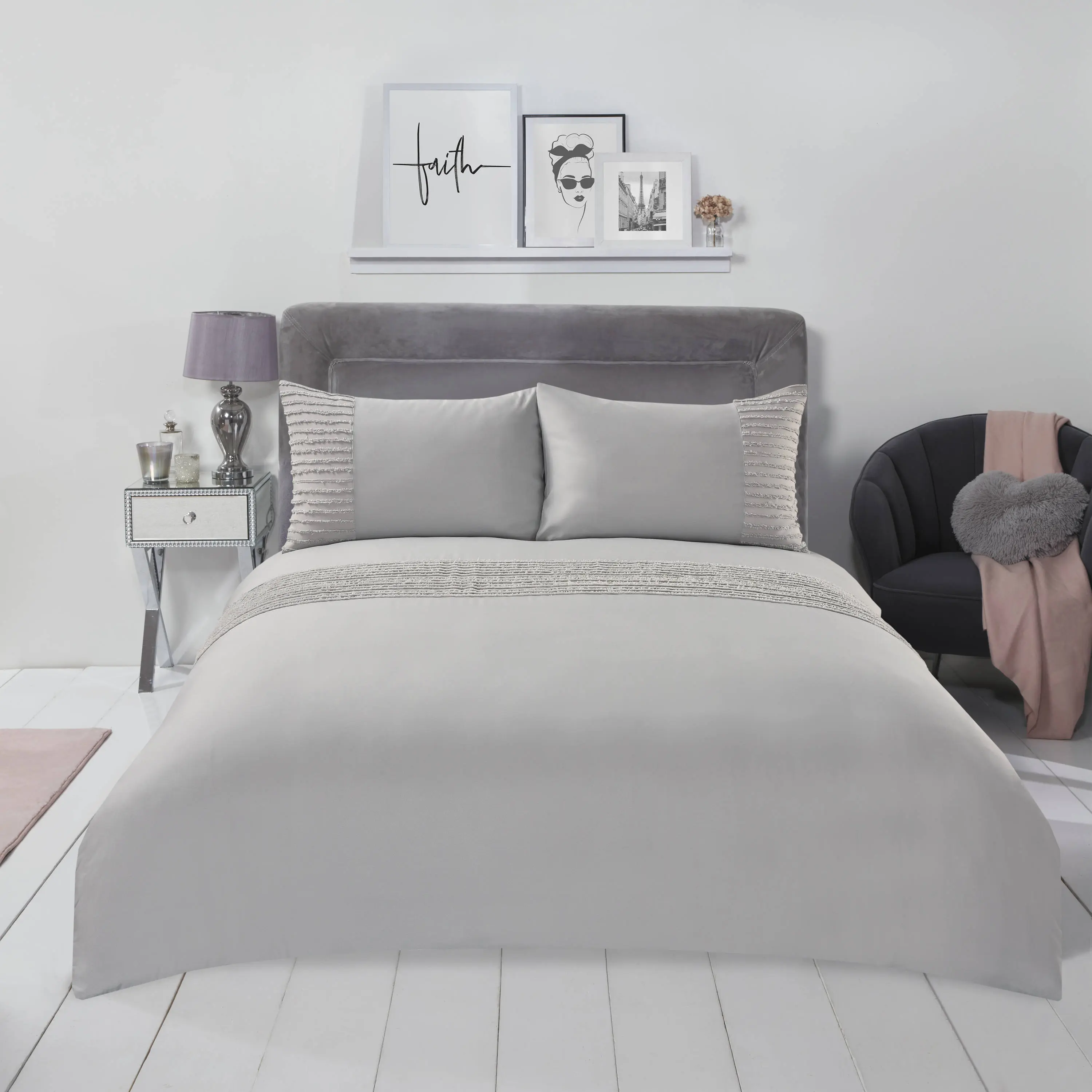 Elegant Pinstripe Duvet Cover - AI-Optimized Bedding Comfort