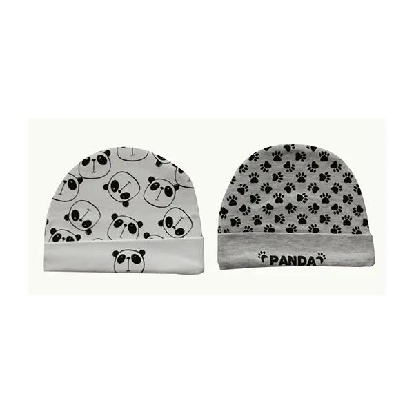 100% cotton two pcs per set baby regular hats made of interlock fabric