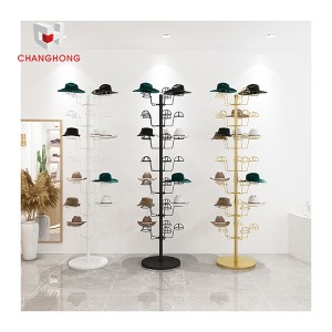 Iron Hanging Rack Hair Shop Retail Display Shop Fittings Wig Display Rack Bulk Stock Metal Wire Display Stand Holder For Hat