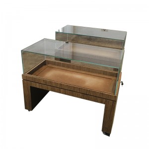2021 new design customized high quality end glass wooden modern museum display case for product display case