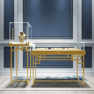Display Cabinet For Watches Gold Shop Wood Showcase Lux Shop Fittings Retail Shop Equipment Jewelries Display Stand Display Case