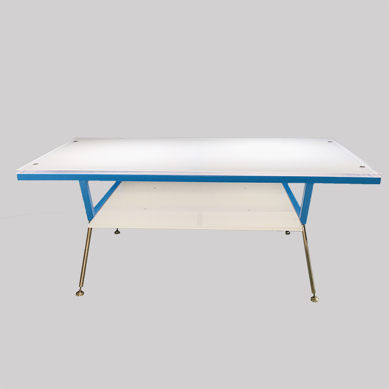 Chinese Factory Custom Metal Frame White Acrylic Display Table Stand