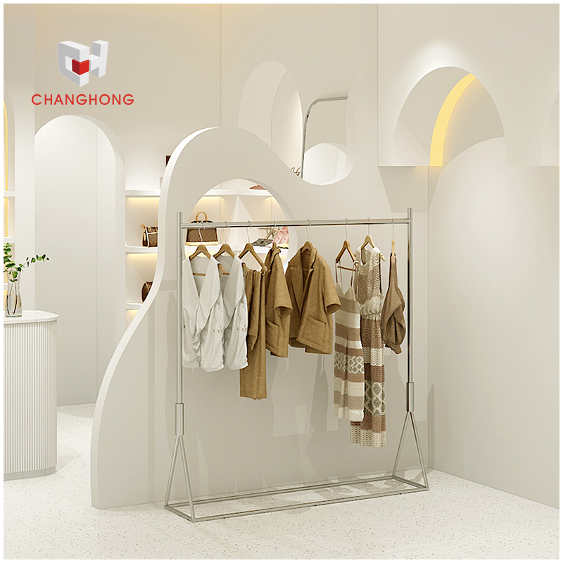 Heavy Duty Silver Round T-Shirt Display Racks | Industrial Pipe