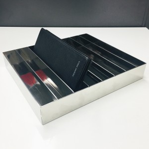 Mirro Stainless steel  rectangular square serving tray for Clothing Shop or Department Store Counter Design Store