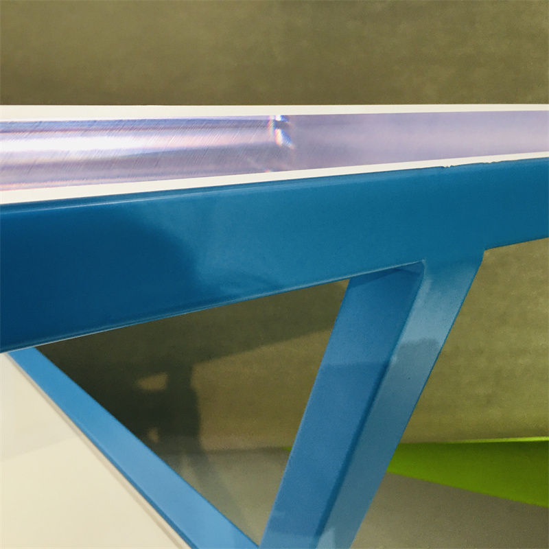 Chinese Factory Custom Metal Frame White Acrylic Display Table Stand