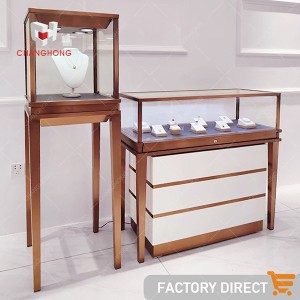 2023 Factory direct jewelry store display showcase set glass display cabinet with lights
