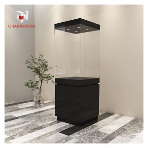 Hot sale high end glass display cabinet for exhibition museum display cases with light