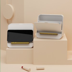 Multifunctional vertical desktop large-capacity makeup lipstick storage box with lid and dustproof compartment