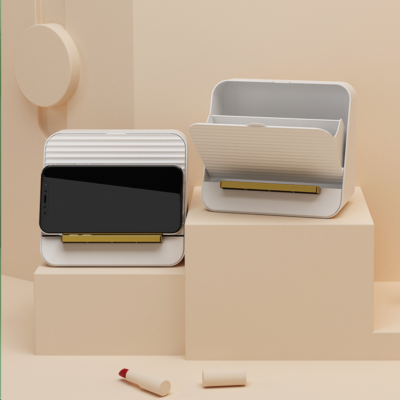 Multifunctional vertical desktop large-capacity makeup lipstick storage box with lid and dustproof compartment Multifunctional vertical desktop large-capacity makeup lipstick storage box with lid and dustproof compartment