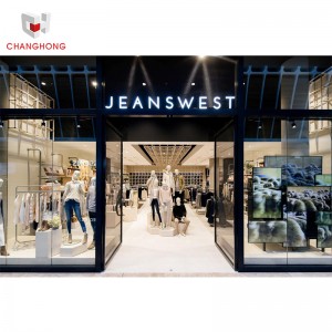CHANGHONG one-stop furniture manufacturer fashion clothing shop furniture casual wear clothing display rack design