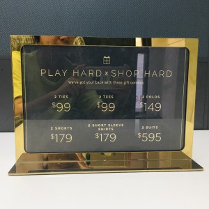 T-shape  acrylic metal A4paple holder