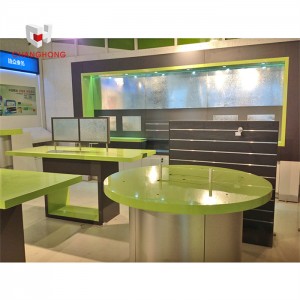 China Custom Metal cell phone Retail Store Popular Acrylic countertop interior design Display cabinet for Mobile phone shop