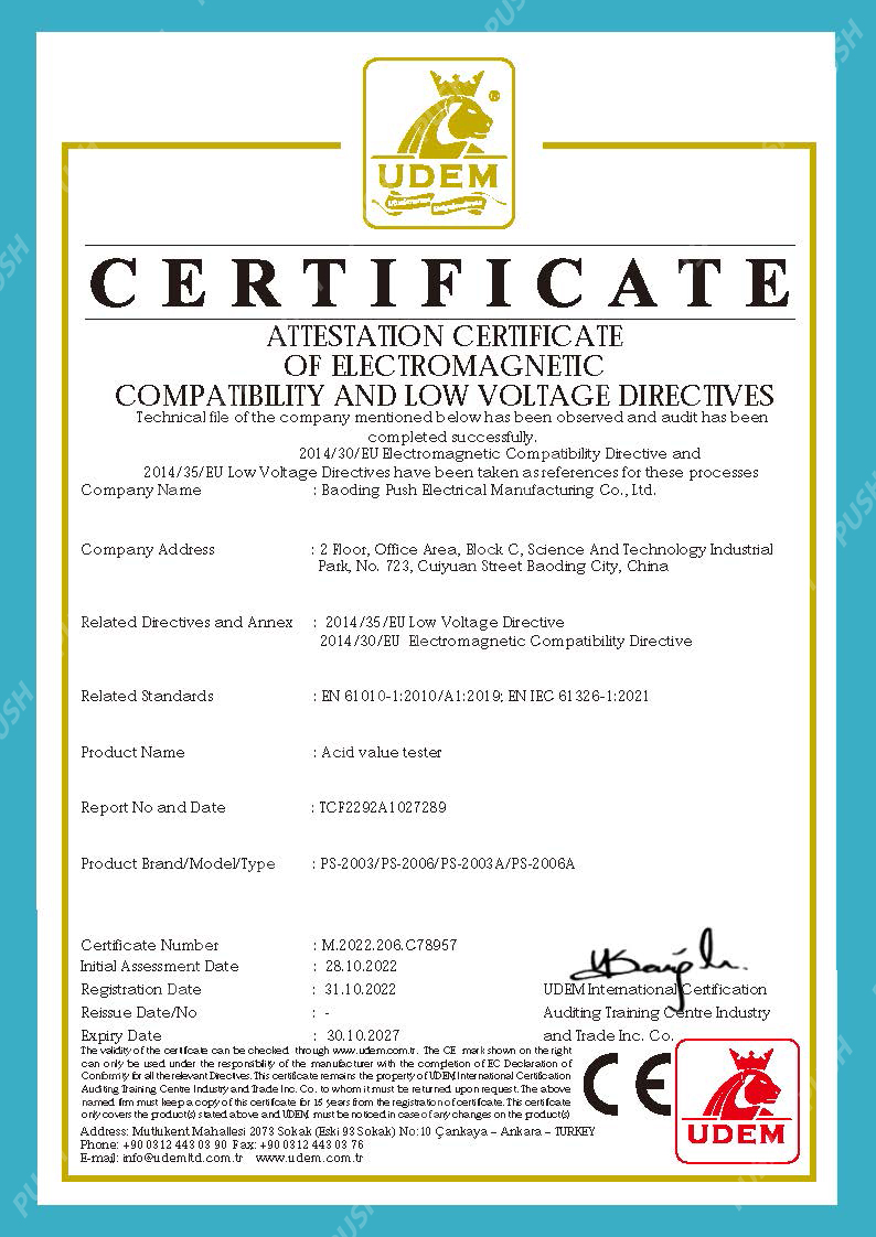 Oil acid value tester