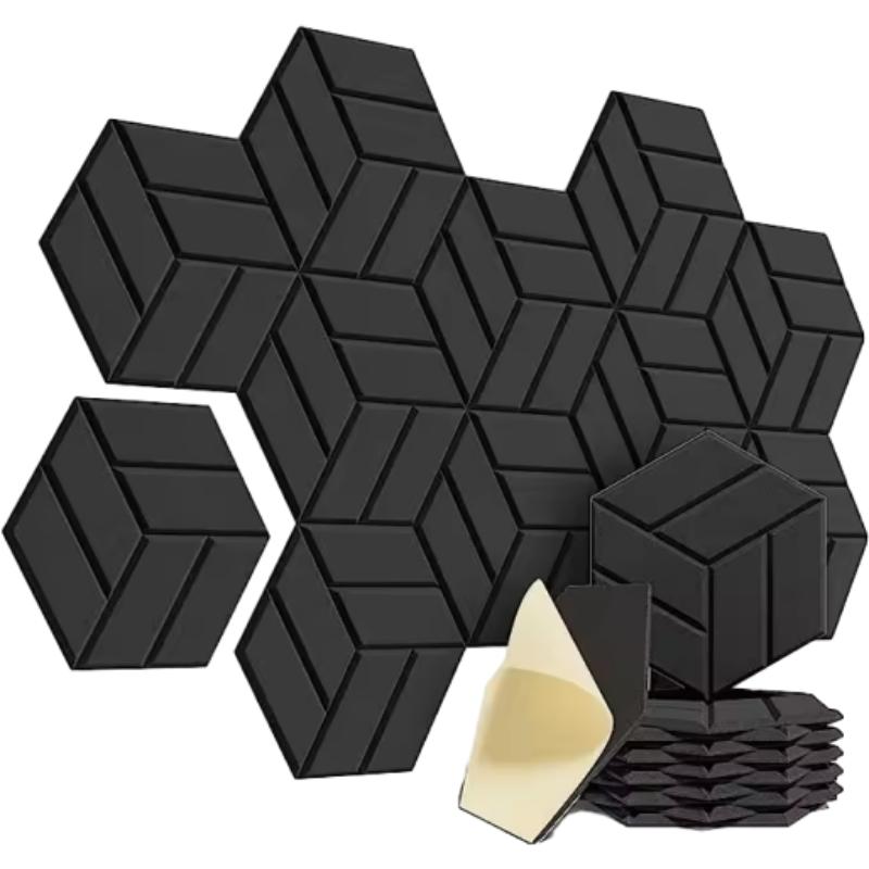 Fashion Wall Acoustic Panel  Sound Insulation Cotton Hexagon Wall Sound Absorption Cotton Self Adhesive