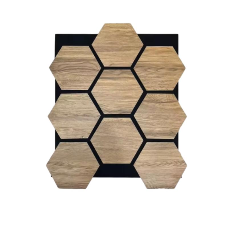 Natural Oak Hexagon Wood Veneer Sound Insulation Wall Panel Hexagonal Acoustic Panels