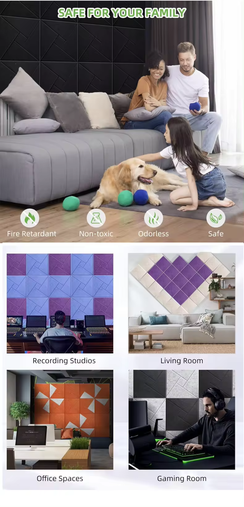 Soundproof Wall Decor Acoustic Panels - Enhance Your Space