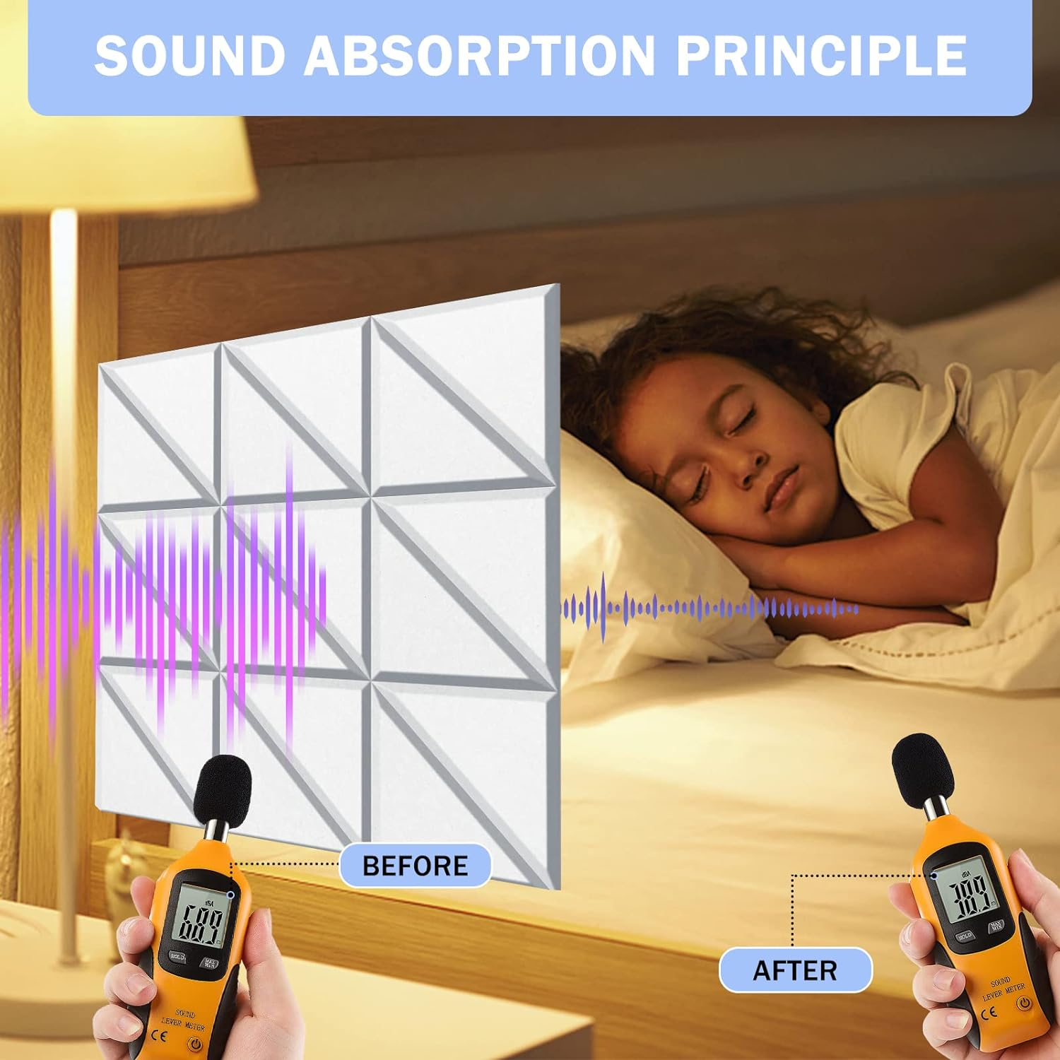 wood slat wall panel on black felt backing