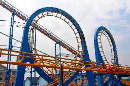 Thrilling Winter Experience on a Bobsled Style Roller Coaster Adventure