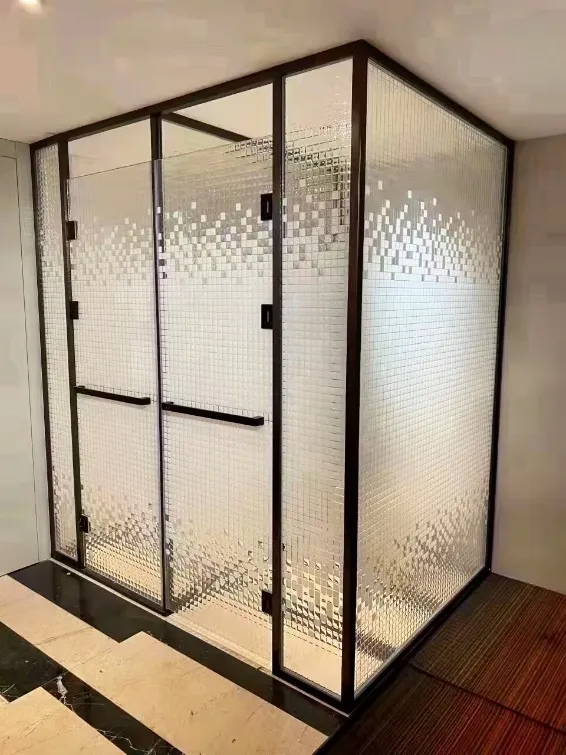 Custom Safety Shower Glass Panel with Privacy Finish for Bathroom Use