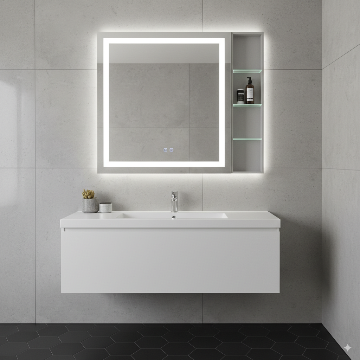 wall mounted square led bathroom mirror