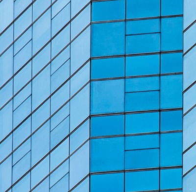 blue coated glass used for building curtain wall