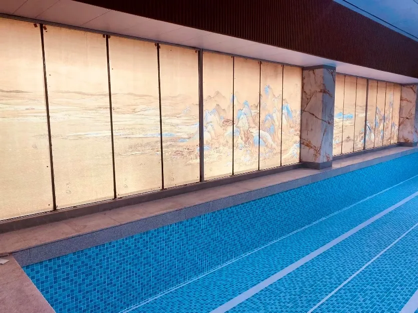 Custom Laminated Glass Partitions with Art Silk Fabric Interlayer