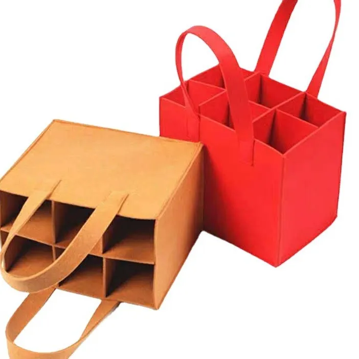 Felt Red Wine Bag/ Wine Storage Bag /6 Pieces Felt Red Wine Bag