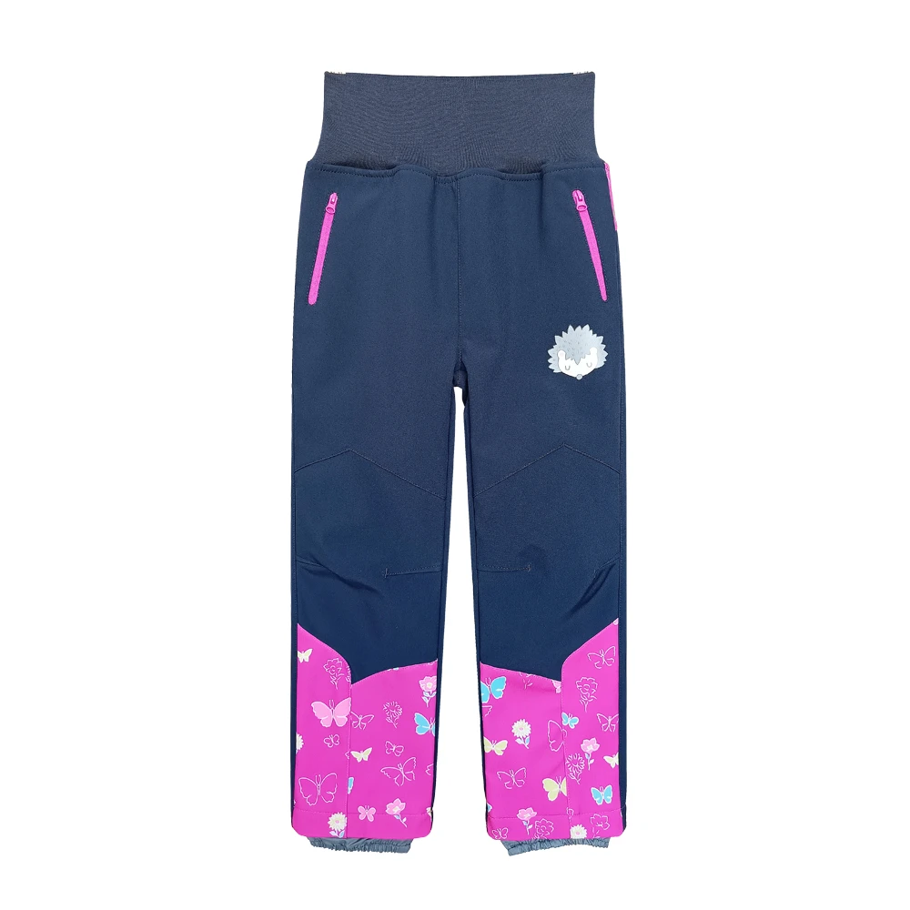 Girls' High-Waisted Ribbed Outdoor Softshell Pants