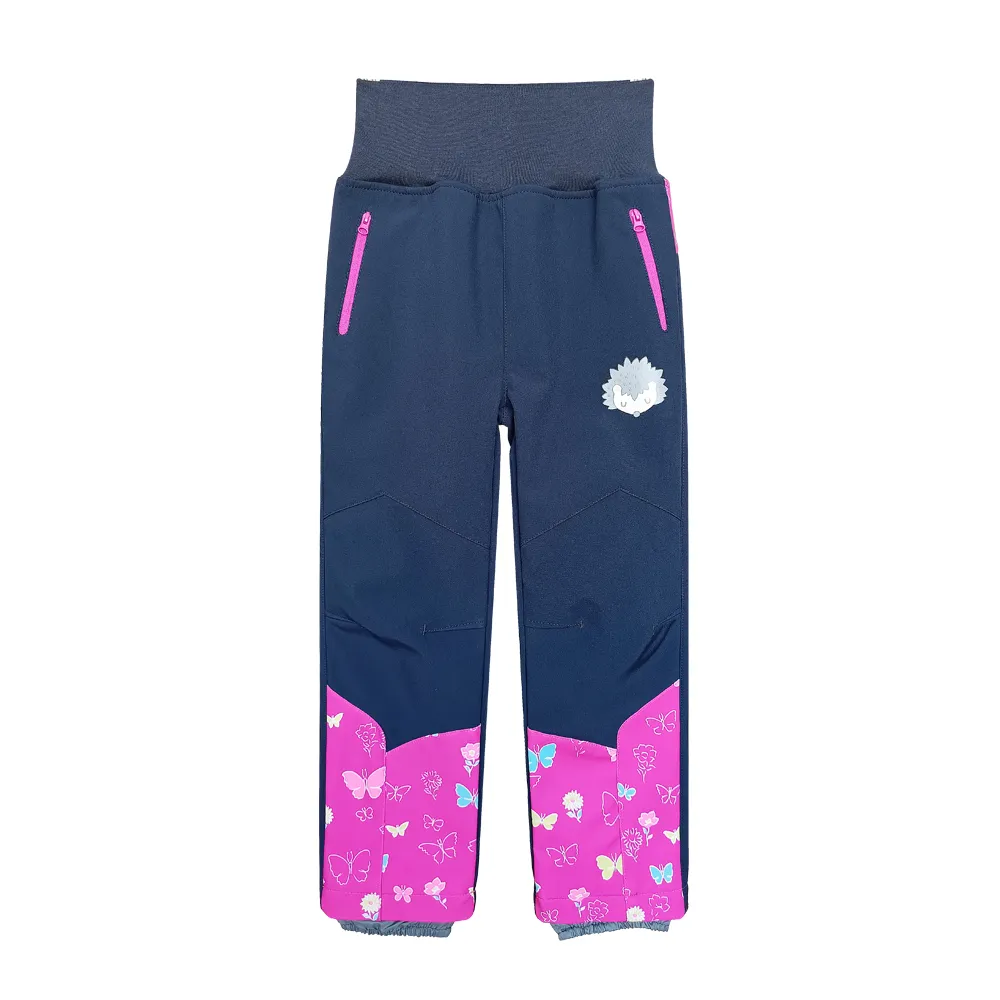 Girls' High-Waisted Ribbed Outdoor Softshell Pants