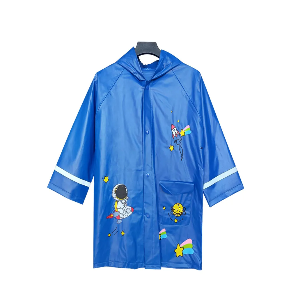 Boys Astronaut PVC Raincoat – Waterproof, Hooded, Reflective