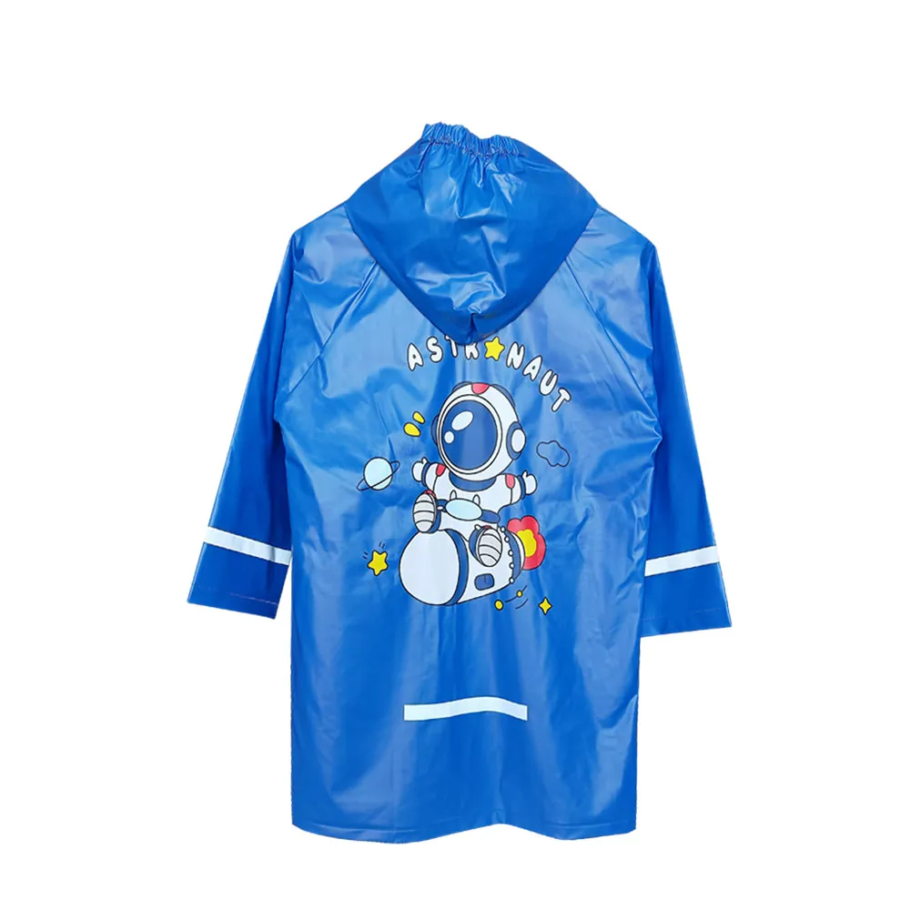 Boys Astronaut PVC Raincoat – Waterproof, Hooded, Reflective