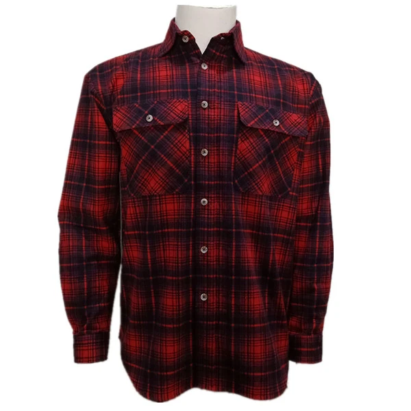 Men′s Long Sleeve Cotton Plaid Flannel Shirt