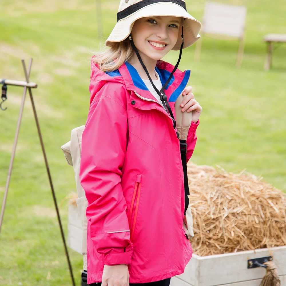 Kids' Pink Color Waterproof Jacket