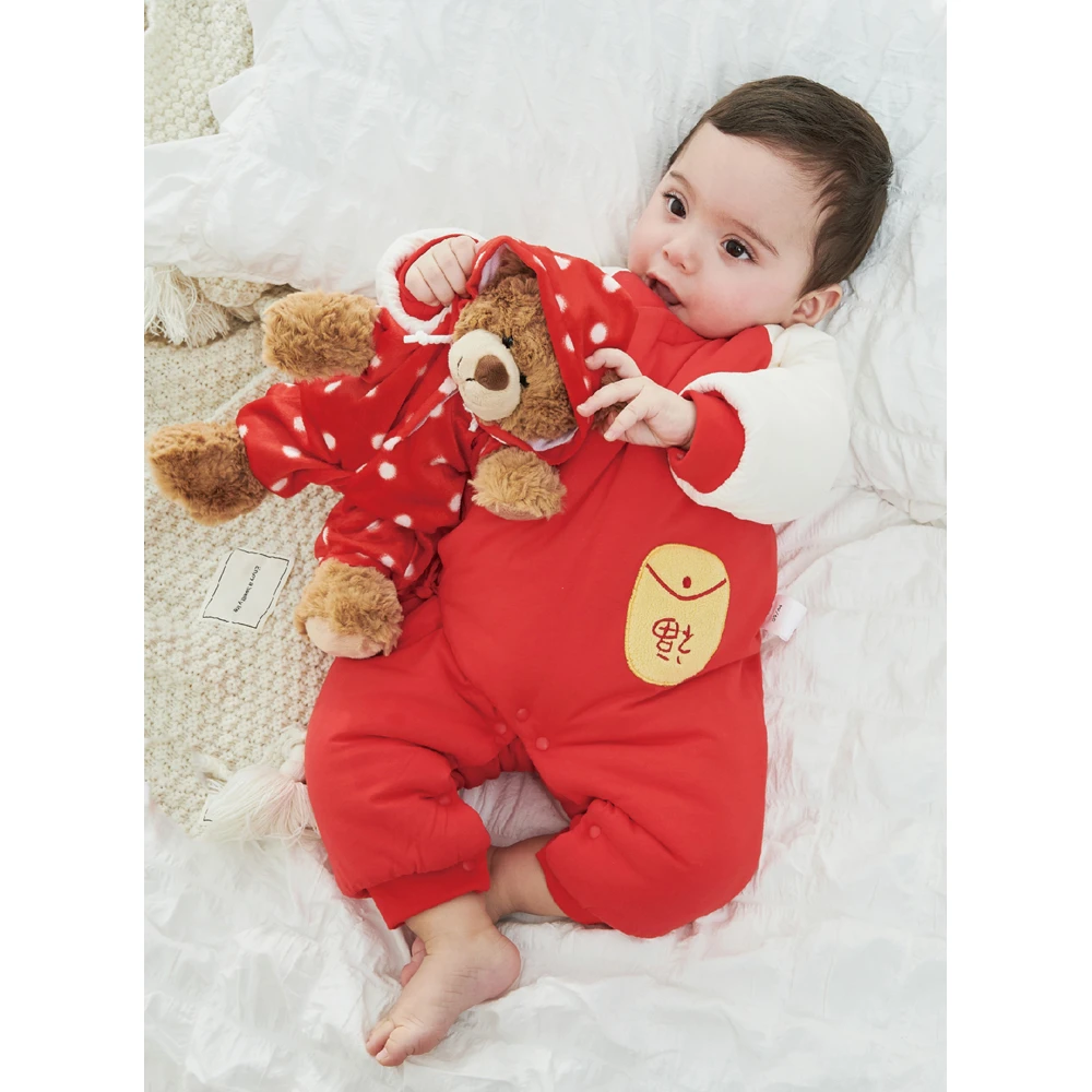 Cotton Red for festivals Baby Romper