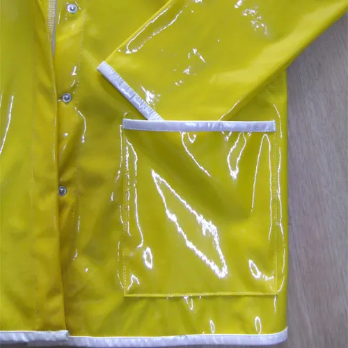 Women PU Raincoat Yellow Black Jacket