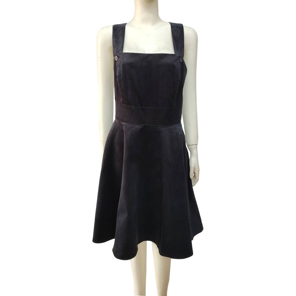 Suspender backless sleeveless Corduroy dress