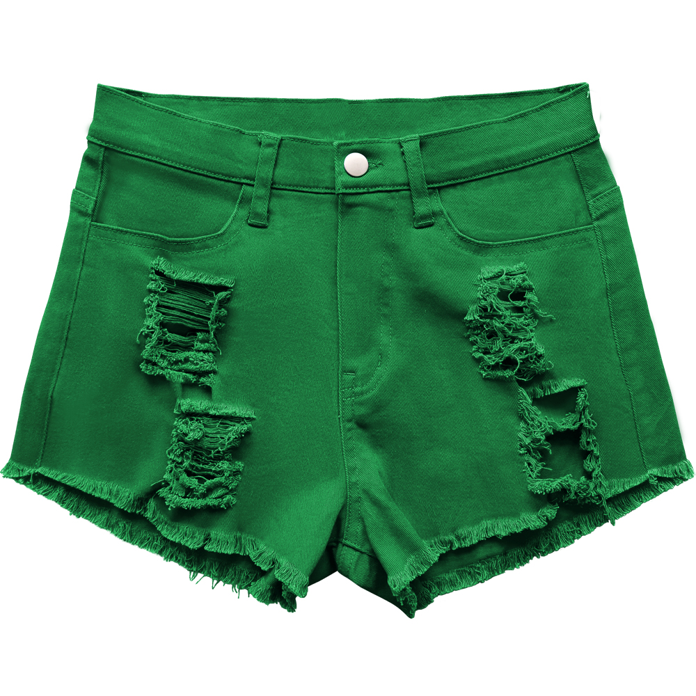 Women Green Shorts Pants