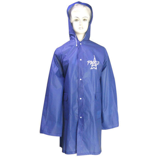 Adult Long Blue Rainwear PVC Raincoat