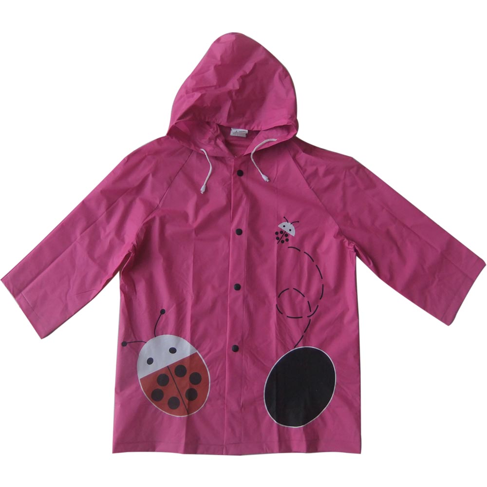 Kids Pretty Pink Color Rain Wear