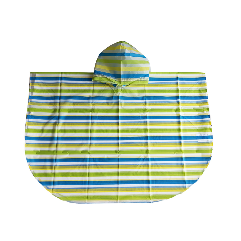 Children EVA Color Strip Rain Poncho