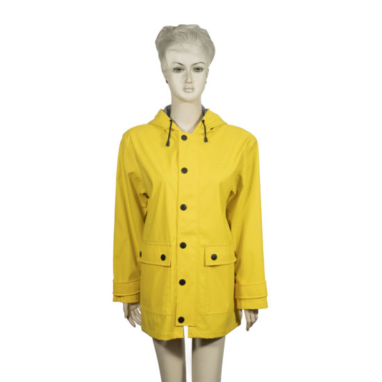 Men and Women Yellow PU Rain Jacket